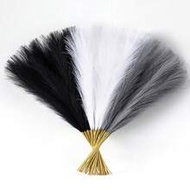 42pcs Artificial Pampas Grass, 55cm/21.65 Inches Long, Fluffy Faux Flowers, Available In Black, Whit