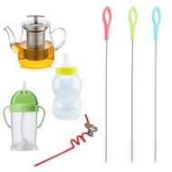 Long Handle Baby Bottle Brushes Reusable Straw Cleaning Brushes Stainless Steel Wash Drinking Pipe Straw Brush Household Decontamination Tool