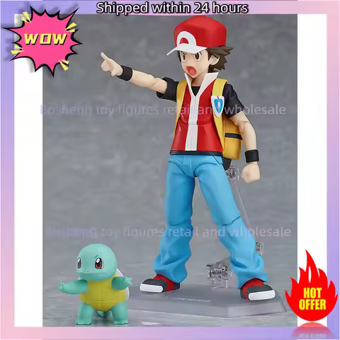 100% In Stock Original Figma 356 Red Ash Ketchum Venusaur Anime Action Collection Figures Model Toys