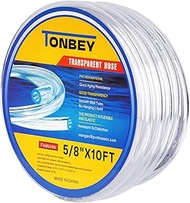 TONBEY 5/8" I.D x 13/16" O.D, 10 Feet Clear Vinyl PVC & Silicone Hose for Home Brewing, Beer Line, W