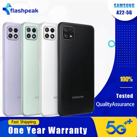 Original Samsung Galaxy A22 A226L 5G Mobile Phone 4GB RAM 128GB ROM 6.6'' 90Hz LCD Screen 48MP+8MP O