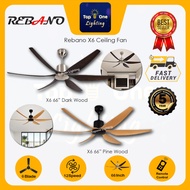 Rebano X6-66inch / Pine Wood/ Dark Wood/ DC Motor/ 2022 New Design Ceiling Fan