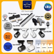 [SIRIM] Lampu Track 7W 12W 20W Modern LED Track Light Black / White Spotlight Track Rail 1 Meter I s
