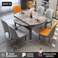 JYmy  O Foldable Dining Table Folding Round Sintered Dining Table Set Extendable Stone Top Chair Com