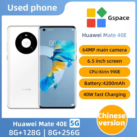 Huawei Mate 40E 5G 40W Charge HarmonyOS 6.5inch CPU HiSilicon Kirin 990E 50MP Used Phone