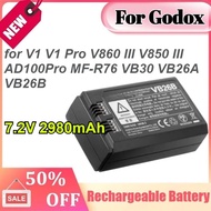 For Godox 7.2V 2980mAh for V1 V1 Pro V860 III V850 III AD100Pro MF-R76 VB30 VB26A VB26B Rechargeable