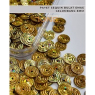 Round Gold Wave sequin - 8mm 25 gram/