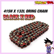 415 ORING BLACK RED CHAIN RANTAI COLOUR O-RING CHAIN 415-132L COLOURFUL LC135 Y15 SRL CHAIN