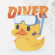 <Cute Duck Diver/Iron-on vinyl> Cute Yellow Duck Diver 3D Heat Transfer Paper Iron-on Sticker Cartoo