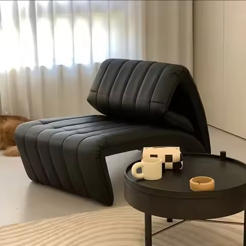 Italian Barcelona Recliner with Adjustable Backrest, Foldable and Curved Design, Special-shaped Crea