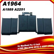 A1964 Battery for MacBook Pro 13 Inch A1989 (Mid 2018 2019) and A2251 (2020) EMC 3214 3358
