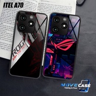 HP MV267 CASE ITEL A70hp - ITEL A70 GLASS SOFTCASE - Latest ITEL A70 CASING ROG Motif Phone Protecto