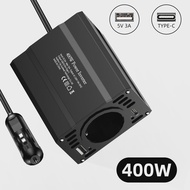 อินเวอร์เตอร์รถยนต์ 400W/500W/1500W แปลงไฟ DC 12V เป็น AC 220V พร้อมพอร์ต USB 3.0 จำนวน 3 ช่อง และพอ