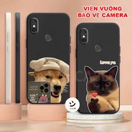Xiaomi Redmi Note 5 / 5 Pro / 6 / 6 Pro / 7 / 7 Pro TPU Case With Square Edge Printed cute cool dog cat Image