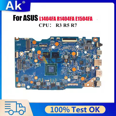E1504FA Laptop Motherboard For ASUS EeeBook E14 R1404FA E1404F E1504FA L1404FA Mainboard W/ R3 R5 R7