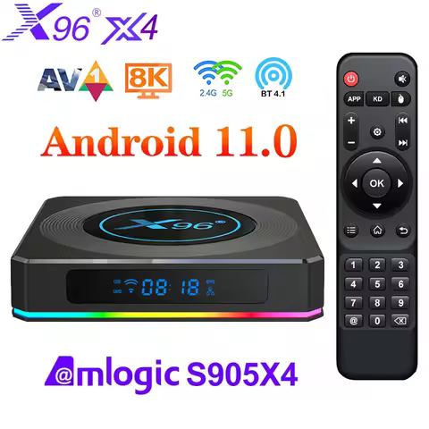 Android 11 TV BOX X96 X4 Amlogic S905X4 Smart 4K 8K 5G Dual Wifi BT HD 4G 64G 32G AV1 RGB Light Medi