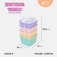 CJP Kiara - Rantang Plastik Susun 3 & 4 Kotak Makan Susun Korea Food Grade 100% BPA FREE