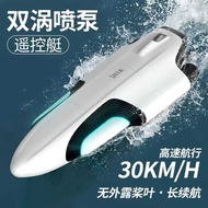 R RC High-Speed Vortex Spray Speedboat Double Pump Vortex Spray Racing Charging Remote Control Boat 