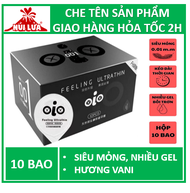 Bao cao su siêu mỏng OIO 001 Đen tạo cảm giác chân thật nhiều gel bôi trơn kéo dài thời gian quan hệ