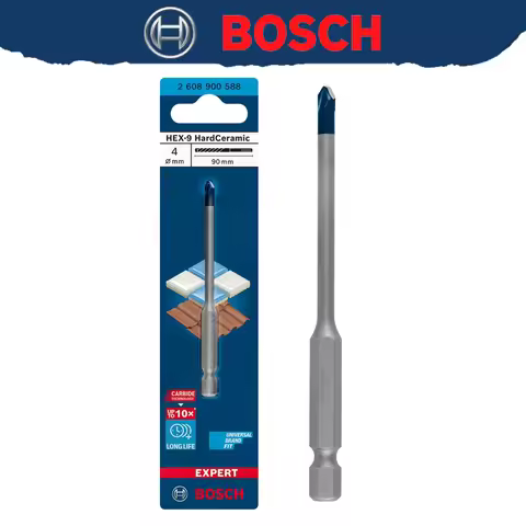 BOSCH 2608900588 EXPERT HEX-9 Hard Ceramic Drill Bit 4mm 90MM 10X Long Lifespan High Hardness Materi