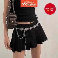 Boho Retro Oval Metal Belt for Women Summer Party Outfit Accessories Adjustable Size