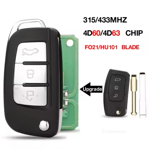 jingyuqin 315/433MHZ 4D60/4D63-80Bit Chip Modified Remote Key For Ford Fusion Focus Fiesta MK7 Monde