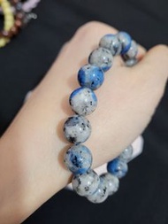 K2 blue 藍銅礦納長石共生 手串8-9mm