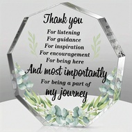 1pc Acrylic Thank You Decorative Plaque, Ideal Gift For Female, Inspirational, Colleague, Office, De