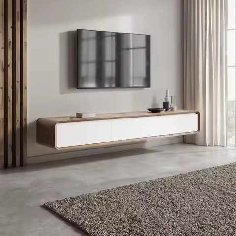Modern Media Console TV Unit Bench Console Cabinet with Storage Floating TV Stand Table for 85 Inch