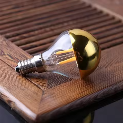 Golden LED Filament Light E14 4W 220V Dimmer G45 Bubble Globe Light Bulb Ed Gold Top Mirror Warm Whi