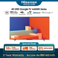[FREE Installation] Hisense 4K Google UHD TV 电视 (50"/55"/65"/75") A6500K