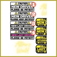 ◱ ✢ ◮ Sticker for New Driver / Caution New Driver signage / Student Driver / Lady Driver car Vinyl