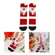 OXXGGKAO Winter Fuzzy Socks for Women Casual Home Sleep Socks Christmas Slipper Socks
