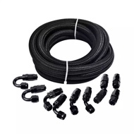 5 Meter AN8 Braided Gas/Oil/Fuel Hose Line with Swivel Hose End Fitting Kits Nylon Stainless Steel B
