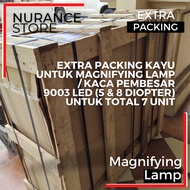 EXTRA WOODEN PACKING - 7 UNITS OF 9003 LED MAGNIFYING GLASS (5 & 8 DIOTOPER)
