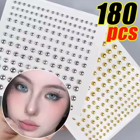180pcs Non Piercing Fake Nose Lip Sticker Disposable Belly Eyebrow Lip Piercing Jewelry Non Piercied