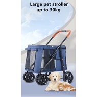 Pet Big Dog Cat Stroller UP to 30kg for Large and Medium Dogs Pet Pram Breathable Large Space Waterproof
