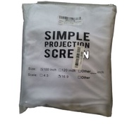 16:9 Projector Screen Foldable Simple Design Polyester Portable Projection Curtain for Home Theater 