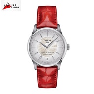TISSOT CHEMIN DES TOURELLES T1392071611100 POWERMATIC 34mm Leather Mother of Pearl Red Women's Watch