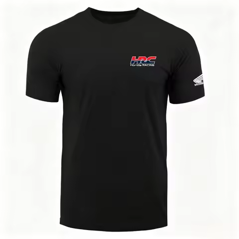 Honda Men's and Women's T-shirt Summer Cotton Tee Honda HRC Classic Gold Wing Short-sleeved Spring A
