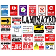 A4 Signages Laminated(CUSTOMIZED)| No Smoking | Gcash | Load Na DIto | Social Distancing | No face Mask