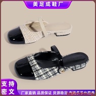 [Ready Stock] 2023 New Style CNK Small Fragrance Baotou Lazy Shoes Flat Bottom Versatile Color Match