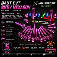 CVT BOLT 2 KEY HEXAGON 2 KEY TITANIUM MIO SPORTY SMILE M3 J / VARIO 125 150 160 NMAX/ PCX/ / BEAT