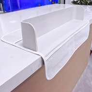 【VVL】-Bathroom Supplies Silicone Bathtub Toy Storage Rack with Suction Cups Splash Guard Organizer f