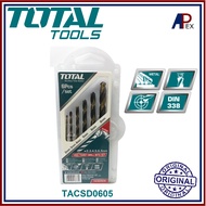 [ORIGINAL] TOTAL 6PCS HSS Twist Drill Bit Set TACSD0605