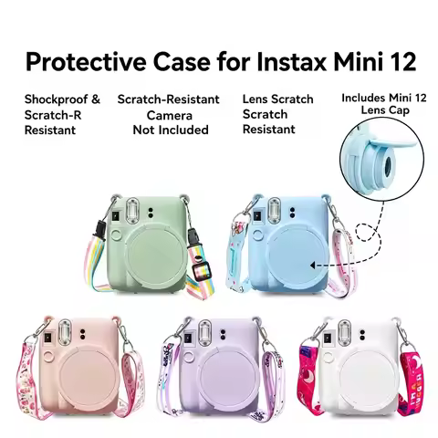 Suitable for Polaroid mini12 protective silicone case Instax Fujifilm mini11 camera protective silic