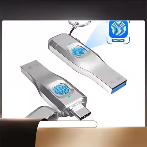 Fingerprint Flash Drive Metal OTG Pendrive USB3.0 Type C For Laptop Phone Lock Thumbdrive Jump USB D