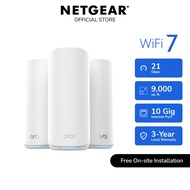 NETGEAR Orbi 870 (RBE873) WiFi 7 Mesh System: 3-Pack, Tri-Band, Up to 9,000 sq ft, 10 Gig Internet, 