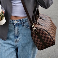 LV棋盤格SPEEDY25背帶款波士頓包N40575