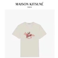 Cafe Kitsune collaboration fox print letter embroidery cotton t-shirt